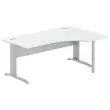 Bureau BUENOS AIRES compact retour à droite gris/alu, L180