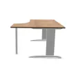 Bureau BUENOS AIRES compact retour &agrave; droite noyer/blanc, L180 