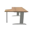 Bureau BUENOS AIRES compact retour &agrave; droite noyer/alu, L180 