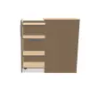Armoire Orga Tower - Ouverture &agrave; gauche - H 130 cm - H&ecirc;tre 
