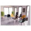 2 Fauteuils Must Pied noir assise bleue