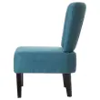 Fauteuil Brighton pieds noirs revêtement bleu