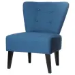 Fauteuil Brighton pieds noirs revêtement bleu monté