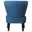 Fauteuil Brighton pieds noirs revêtement bleu monté