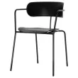 2 Chaises bistro pieds noirs assise noire mont&eacute;es 
