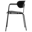 2 Chaises bistro pieds noirs assise noire mont&eacute;es 