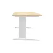 Bureau Buenos Aires - 160 x 80 cm - Plateau acacia clair et pieds blancs - FIDUCIAL OFFICE SOLUTIONS 