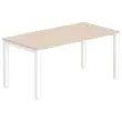 Bureau Bruxelles &ndash; 160 x 80 cm &ndash; Plateau acacia et pieds blancs - FIDUCIAL 