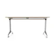 Table rabattable à roulettes - 150 x 70 cm - Acacia/alu