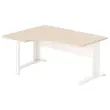 Bureau BUENOS AIRES compact retour à gauche acacia clair/blanc, L160