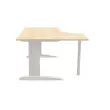 Bureau BUENOS AIRES compact retour &agrave; gauche acacia clair/alu 