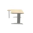 Bureau BUENOS AIRES compact retour &agrave; gauche acacia clair/alu 