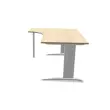 Bureau BUENOS AIRES compact retour &agrave; gauche acacia clair/blanc, L180 