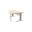 Bureau BUENOS AIRES compact retour &agrave; droite acacia/blanc, L160 