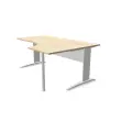Bureau BUENOS AIRES compact retour &agrave; droite acacia/blanc, L180 