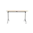 Table rabattable - 120 x 70 cm - Acacia clair et aluminium