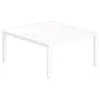 Bureau vis à vis 4 pieds 140 X 160 X 74 blanc/blanc