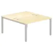 Bureau vis à vis 4 pieds 140 X 160 X 74 hêtre/alu