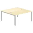 Bureau vis à vis 4 pieds 160 X 160 X 74 hêtre/alu
