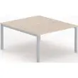 Bureau vis &agrave; vis 4 pieds 140 X 160 X 74 acacia/alu 