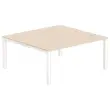Bureau vis &agrave; vis 4 pieds 160 X 160 X 74 acacia/blanc 