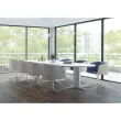Table r&eacute;union ovale 200x120 acacia/blanc 