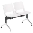Poutre 2 places sièges blancs TOM structure noire pieds alu sans acc.