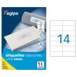 100 Planches d'étiquettes multiusages 105x42,4 mm soit 1400 étiq/boîte