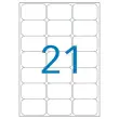 20 Planches d'étiquettes transparentes 63,5x38,1 mm, 420 étiq/boîte