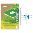 100 Planches d'étiquettes laser 100% recyclées 99,1X38,1 mm soit 1400 étiq
