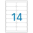 100 Planches d'étiquettes laser 100% recyclées 99,1X38,1 mm soit 1400 étiq