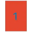 20 Planches étiquettes fluorescentes - 210x297 - Rouge - APLI