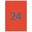 20 Planches d'&eacute;tiquettes L63,5xH33,9 mm 480 &eacute;tiq/ bo&icirc;te, rouge 