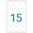 90 pastilles gommettes de signalisation rondes, Ø19 mm, blanches