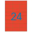100 Planches d'&eacute;tiquettes 70x37 mm par 2400/bo&icirc;te, rouge 