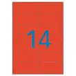 20 Planches de 280 étiquettes fluorescentes 99,1x38,1 rouge fluorescent