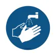 Sticker sol lavage des mains obligatoire, diam&egrave;tre 45 cm 