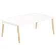 Table de r&eacute;union 200 x 120 cm blanc / h&ecirc;tre 