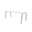 Table de r&eacute;union 200 x 120 cm blanc / h&ecirc;tre 