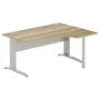 Bureau BUENOS AIRES compact retour à droite 160 x 80 chêne veiné/alu