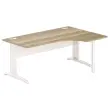 Bureau BUENOS AIRES compact retour à droite180 x 80 chêne veiné /blanc