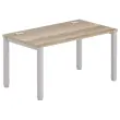 Bureau 140 x 80 chêne veiné - pieds aluminium