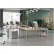 Bureau vis à vis 4 pieds 140 X 160 X 74 chêne veiné/alu