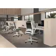 Bureau vis à vis 4 pieds 140 X 160 X 74 chêne veiné/alu