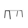 Bureau rectangulaire 180x80 Blanc / piét. anthracite BANGKOK