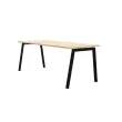Bureau rectangulaire 180x80 Acacia Clair / piét. Anthracite BANGKOK