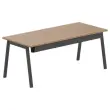 Bureau rectangulaire 180x80 Noyer / pi&eacute;t. Anthracite BANGKOK 
