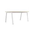 Bureau rectangulaire 160x80 Acacia clair / piét. Blanc BANGKOK