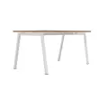 Bureau rectangulaire 160x80 Noyer / pi&eacute;t. Blanc BANGKOK 