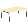 Table rectangulaire 200x120 H&ecirc;tre / Pi&eacute;t.Anthracite 